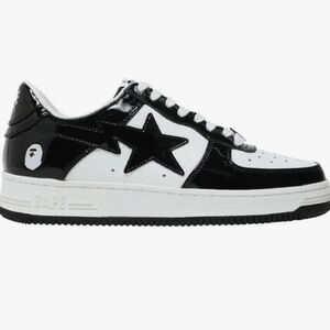 Bape The Bathing Ape STA Bapesta Sneakers 5.5 Black/White Unisex New With Tags